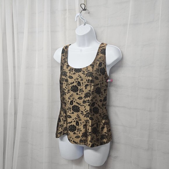 Vintage Dana Buchman Y2K Tank Floral Goth Whimsigoth Dark Coquette 6 - Picture 3 of 10
